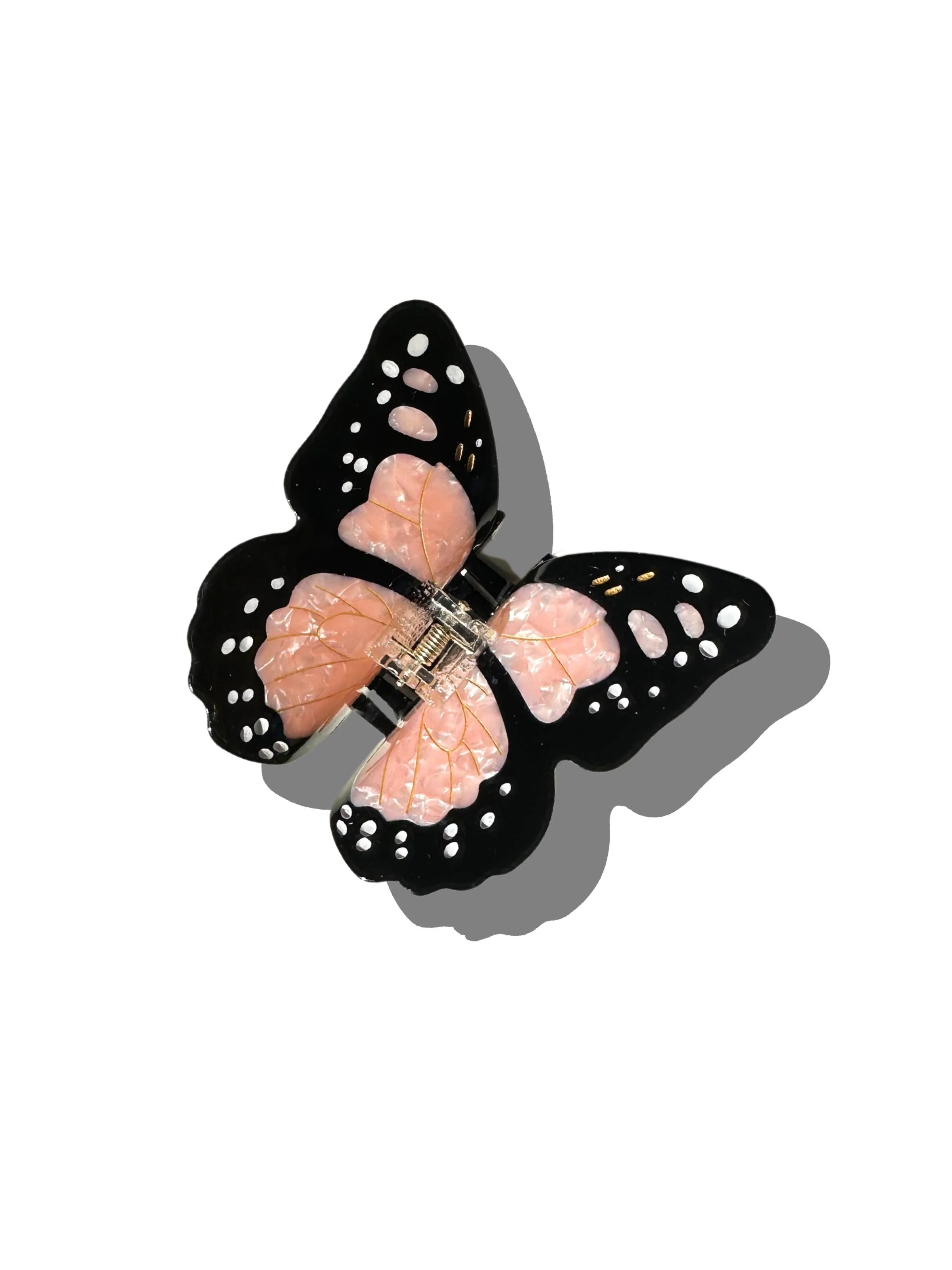 Pince à cheveux Monarch Butterfly Claw peinte à la main | Écologique: Blanc - Image 11