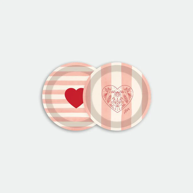 Pink stripes - Coasters tray