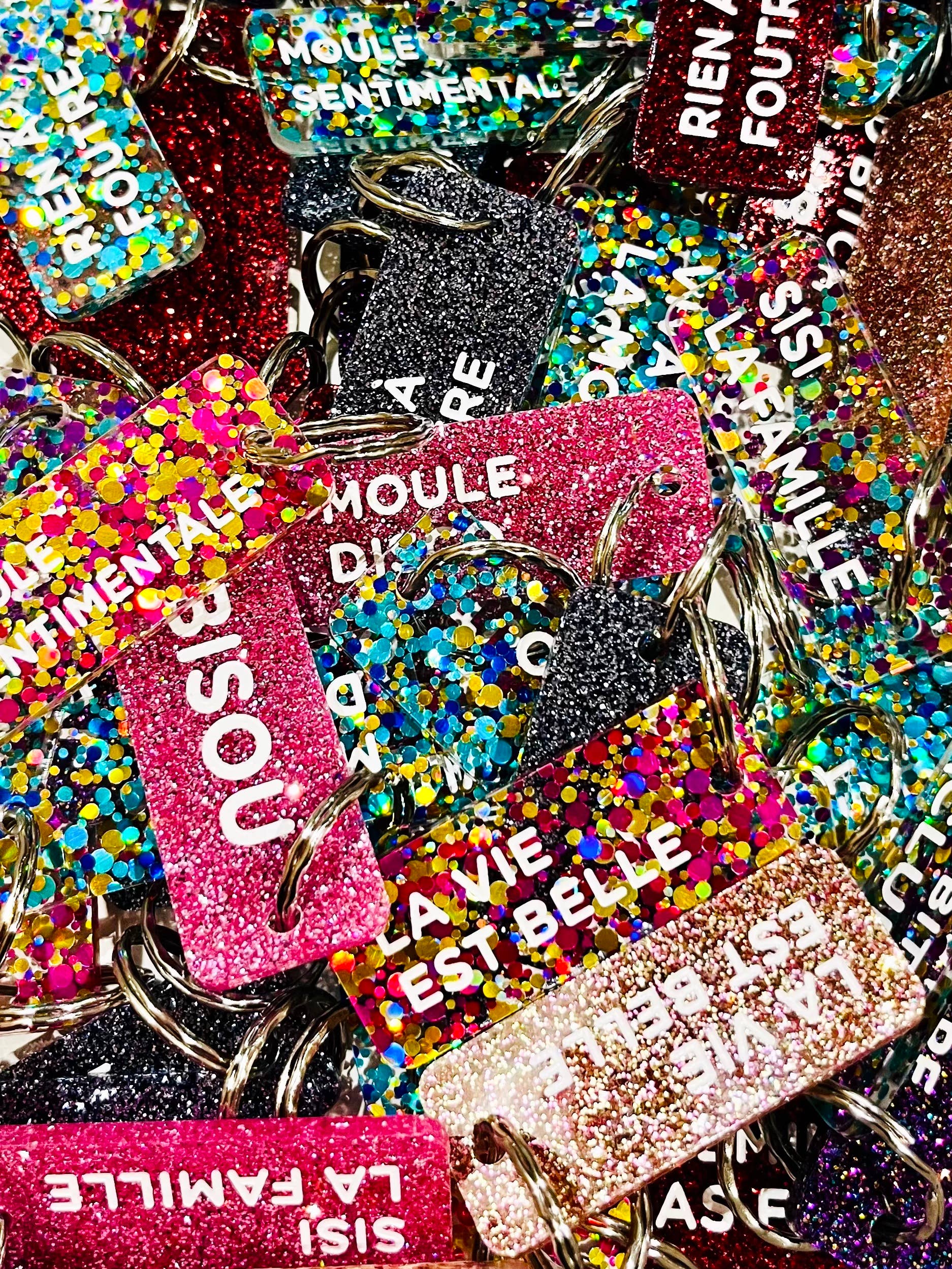 Porte-clés à paillettes I MAMAN EN OR - Image 4
