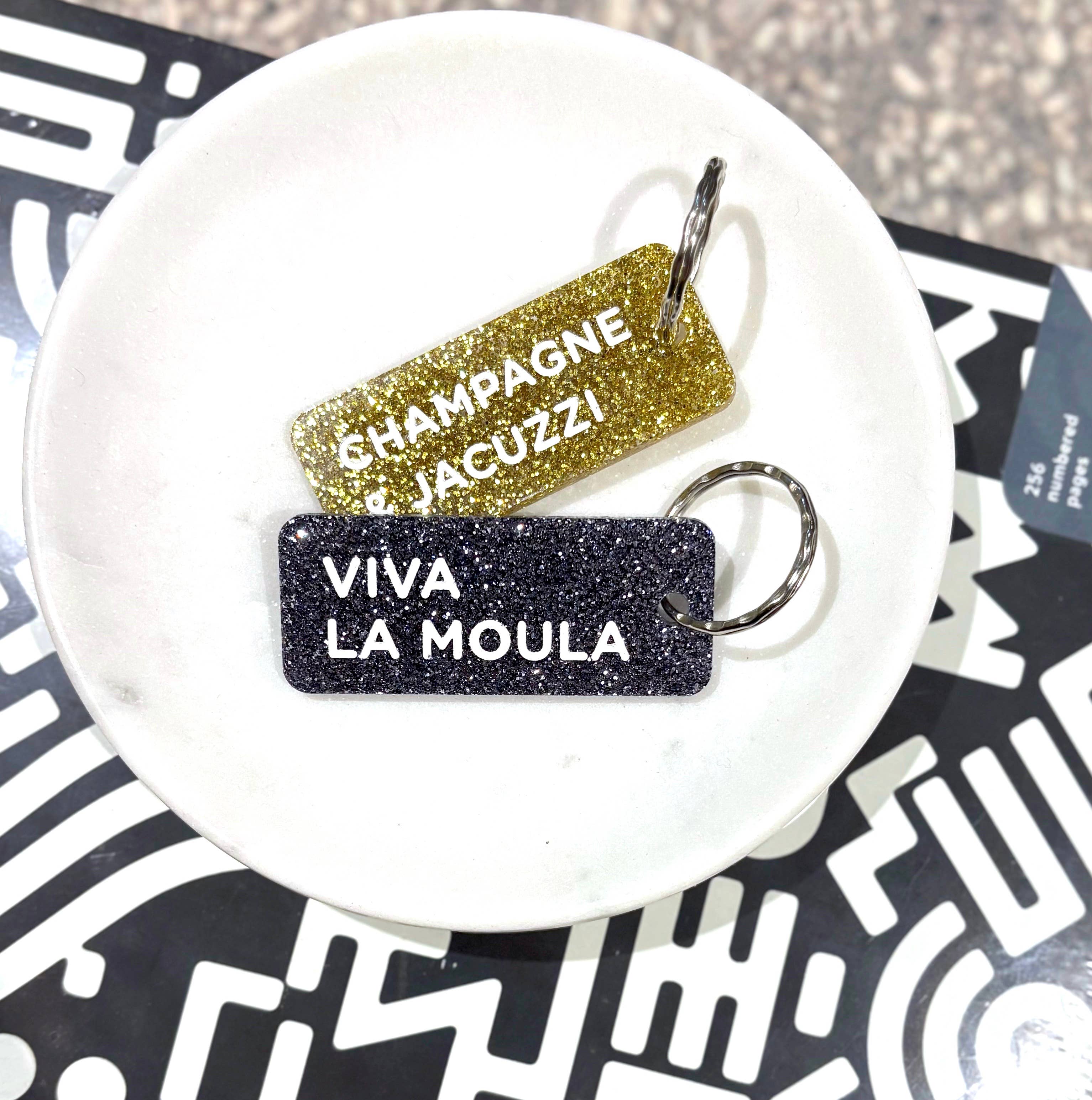 Porte-clés à paillettes I VIVA LA MOULA Noir - Image 3