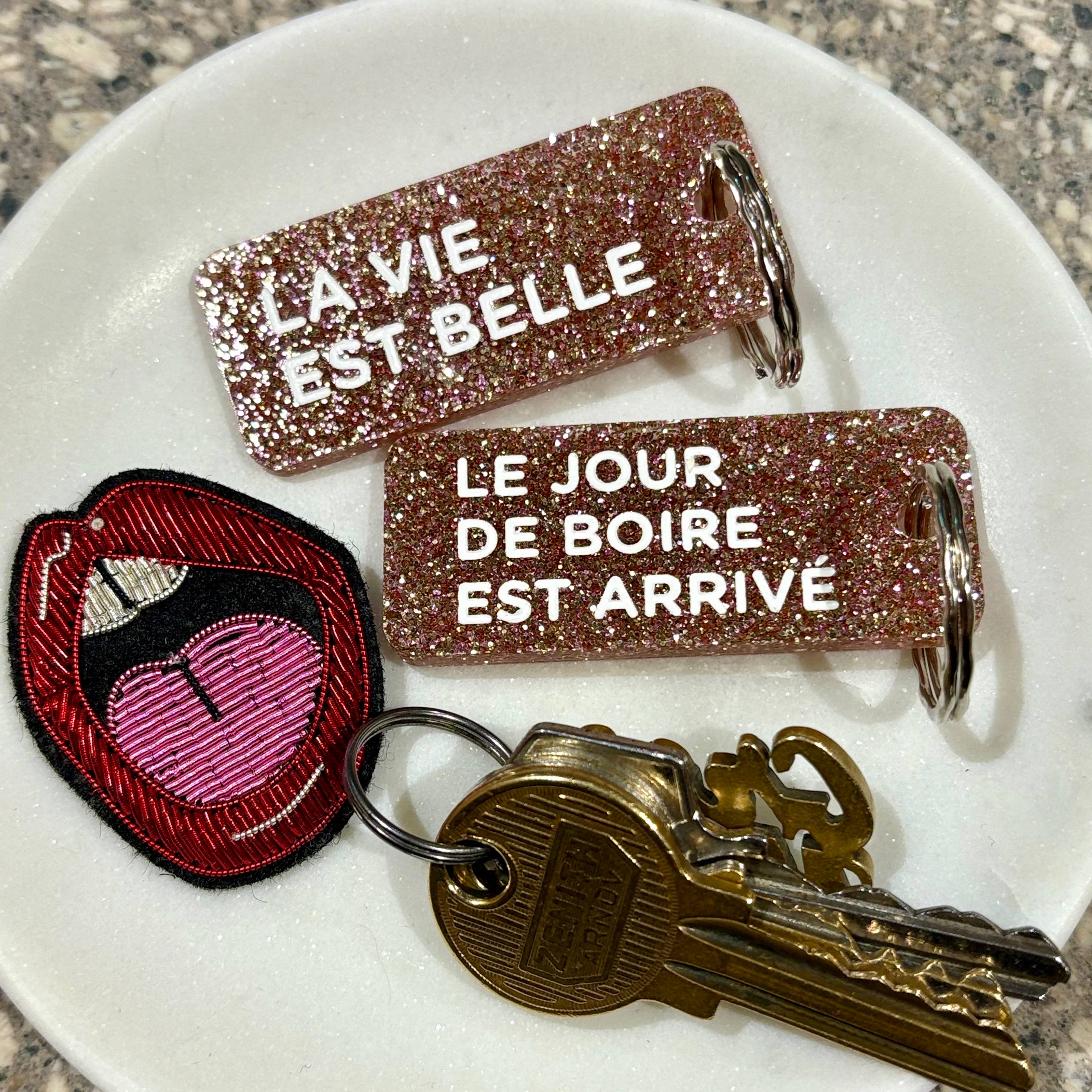 Porte-clés I LE JOUR DE BOIRE EST ARRIVÉ Noir - Image 2
