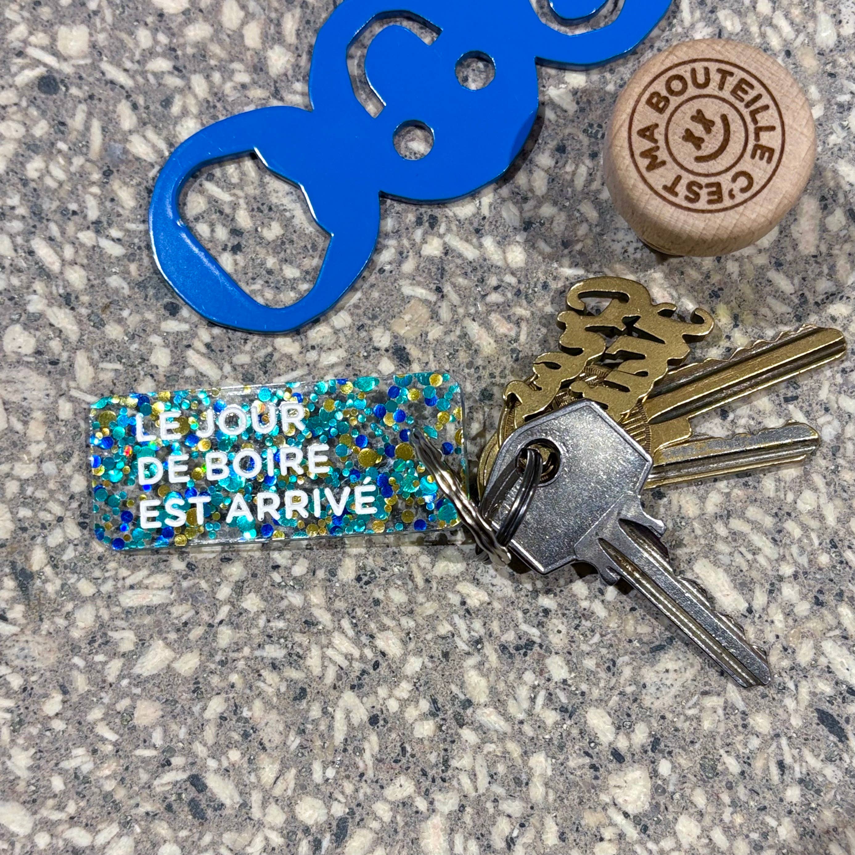 Porte-clés I LE JOUR DE BOIRE EST ARRIVÉ Violet