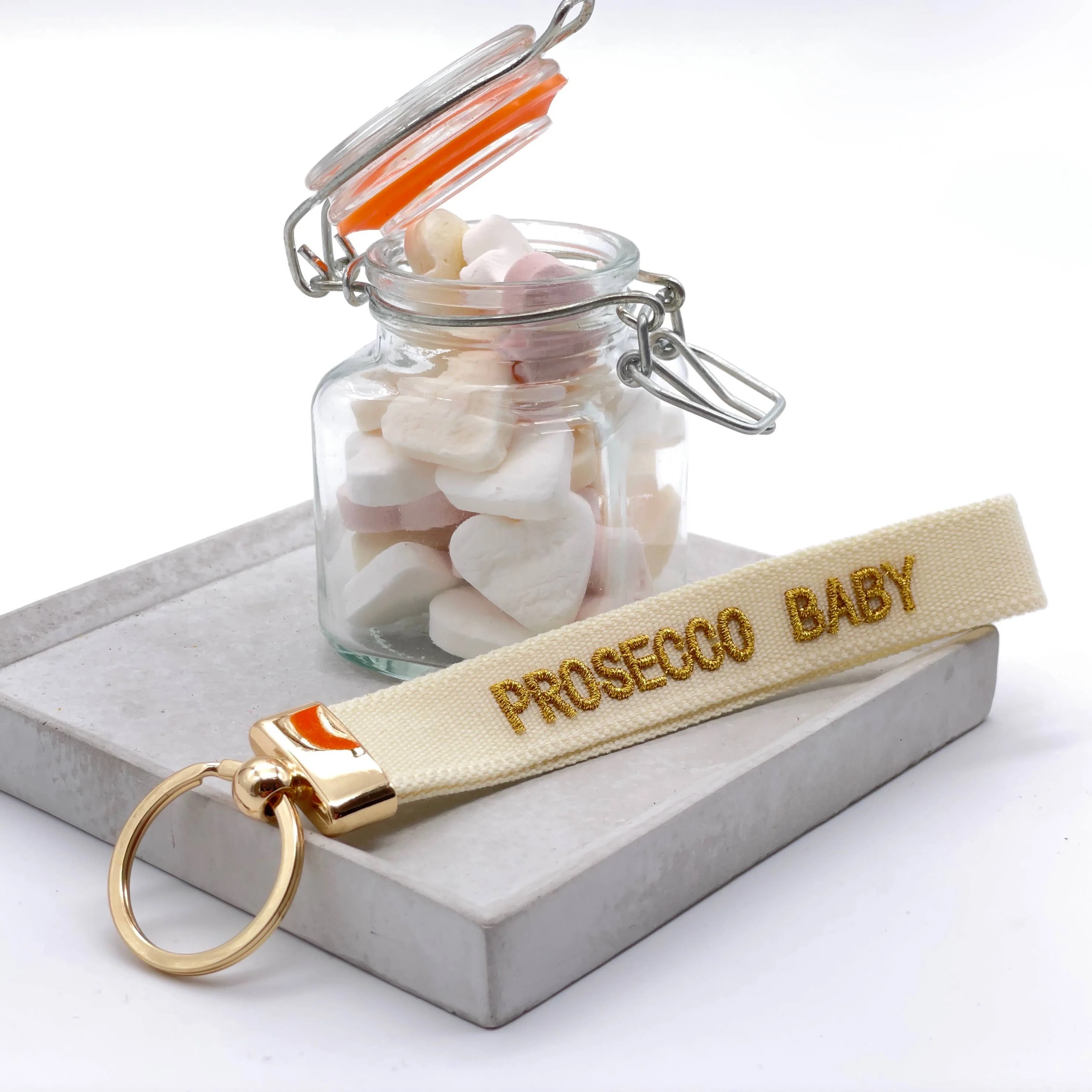Porte-clés PROSECCO BABY, brodé tissé