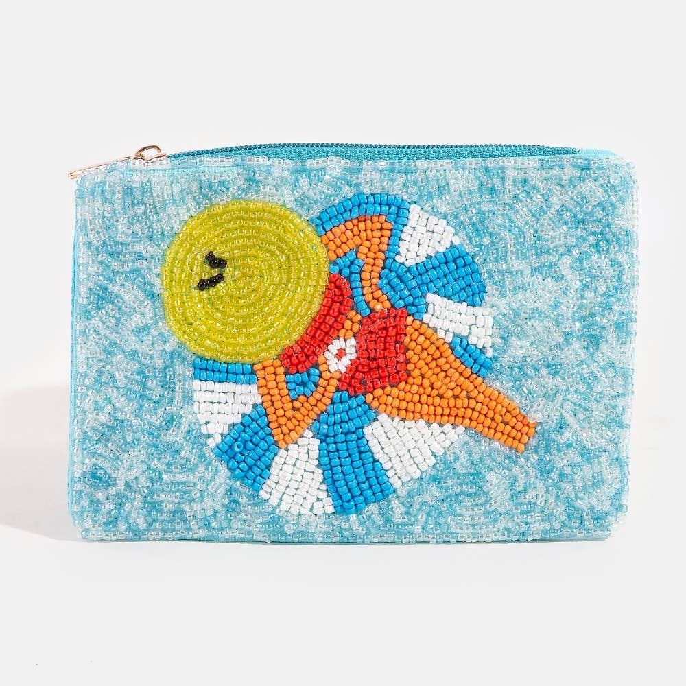 Porte-monnaie en perles "Sunbathing Pool Lady Seed".: MULTI