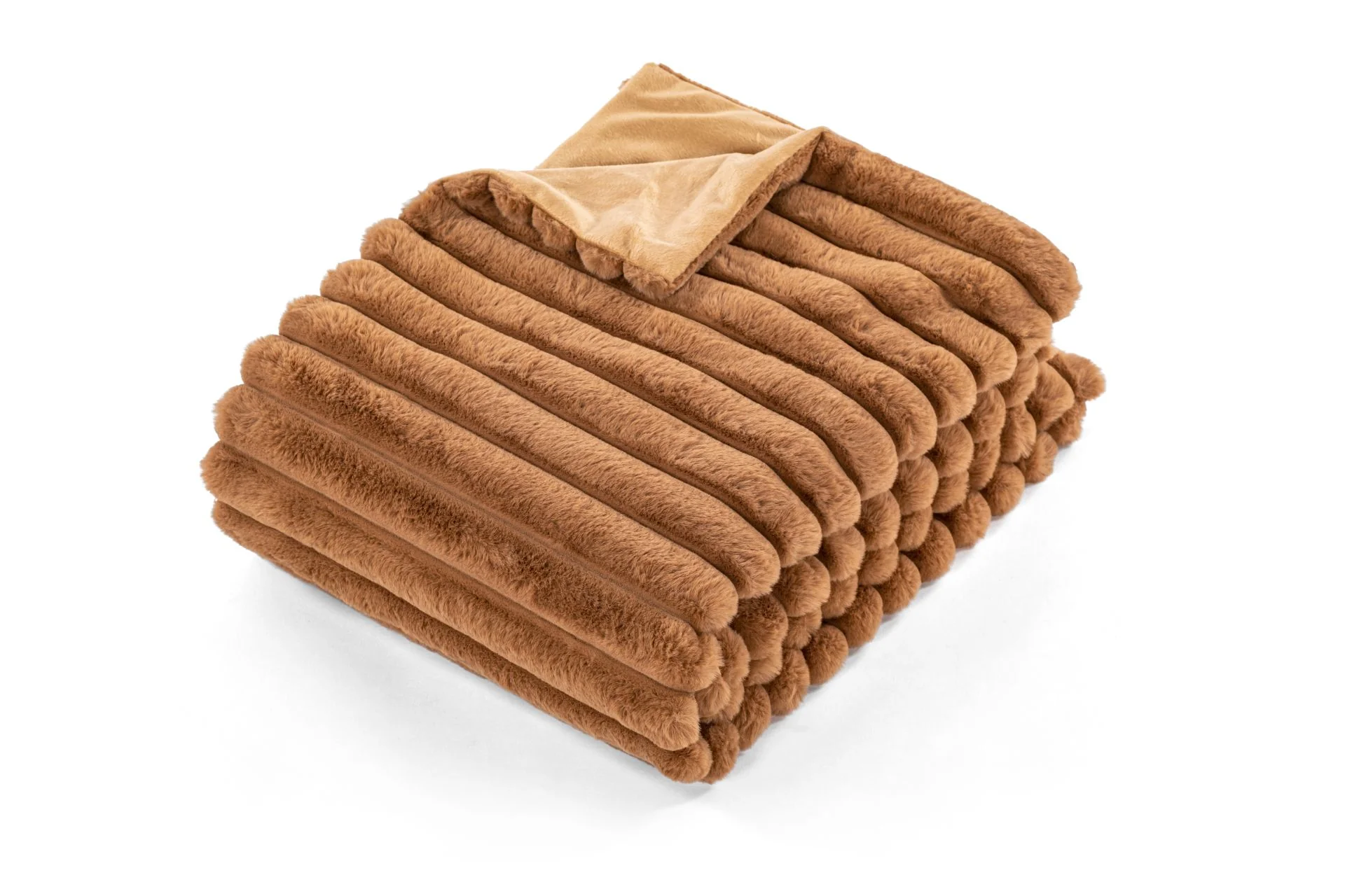 Rabbit stripe fur throw - 130x170cm, indiantan