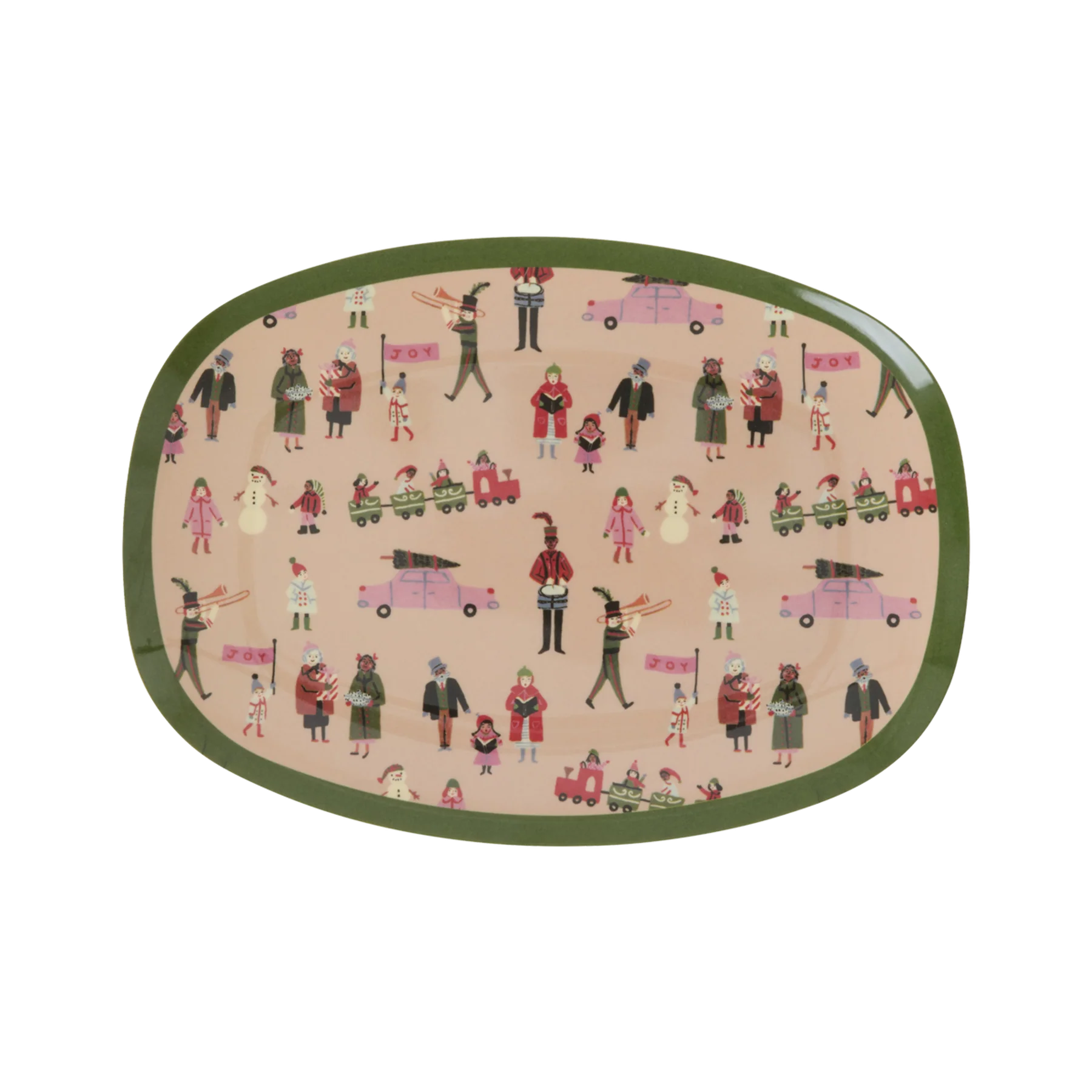 Rectangular Melamine Side Plate with Holiday Print - Small