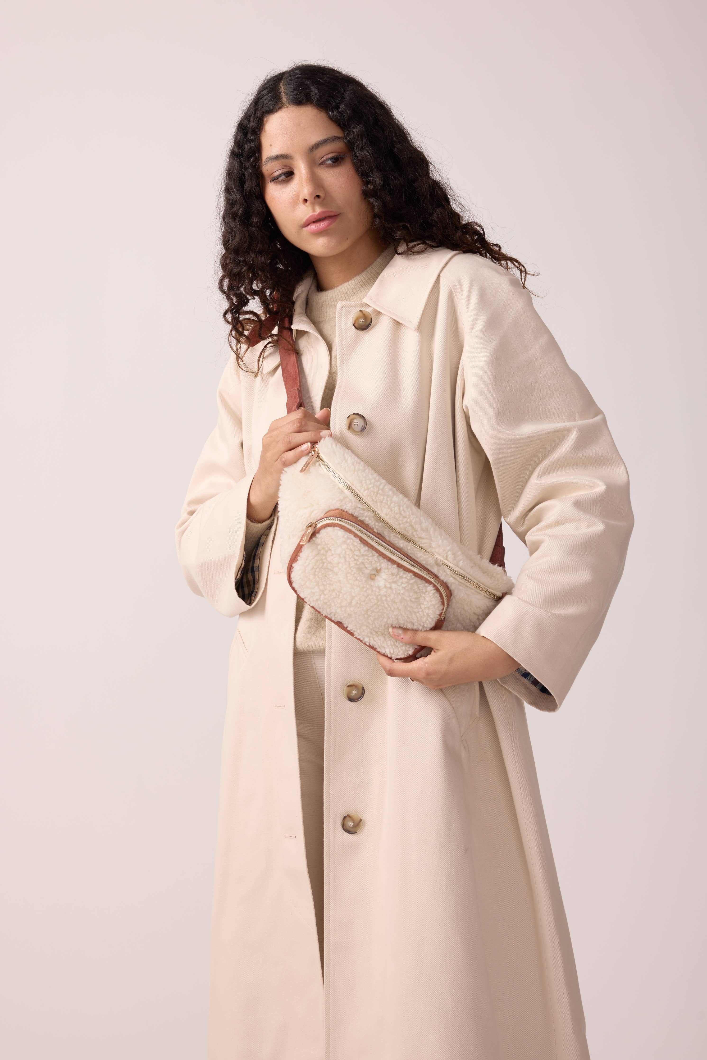 SAC BANANE SHERPA COGNAC NICOLETTA
