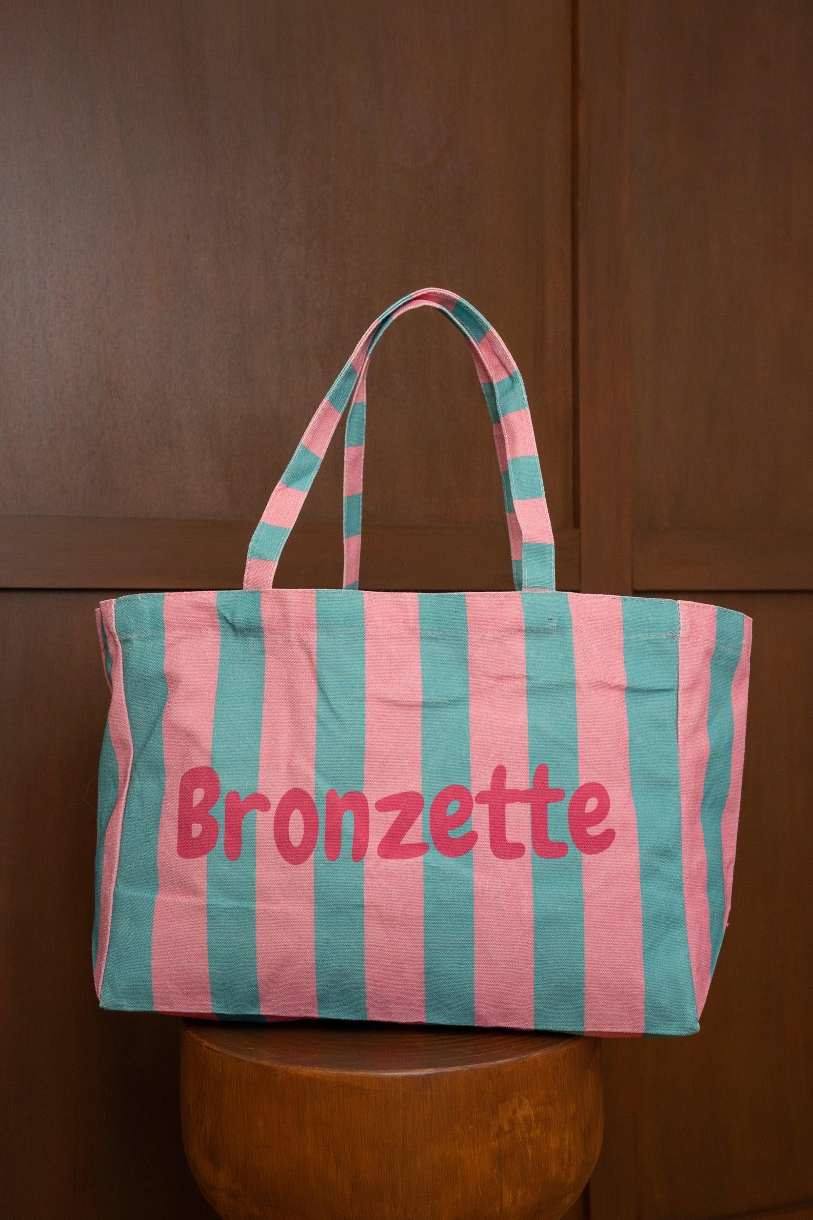 Sac cabas I Bronzette I Vert & Rose