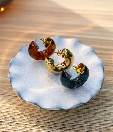 Boucles d'oreilles Marble - Bleu - Image 3