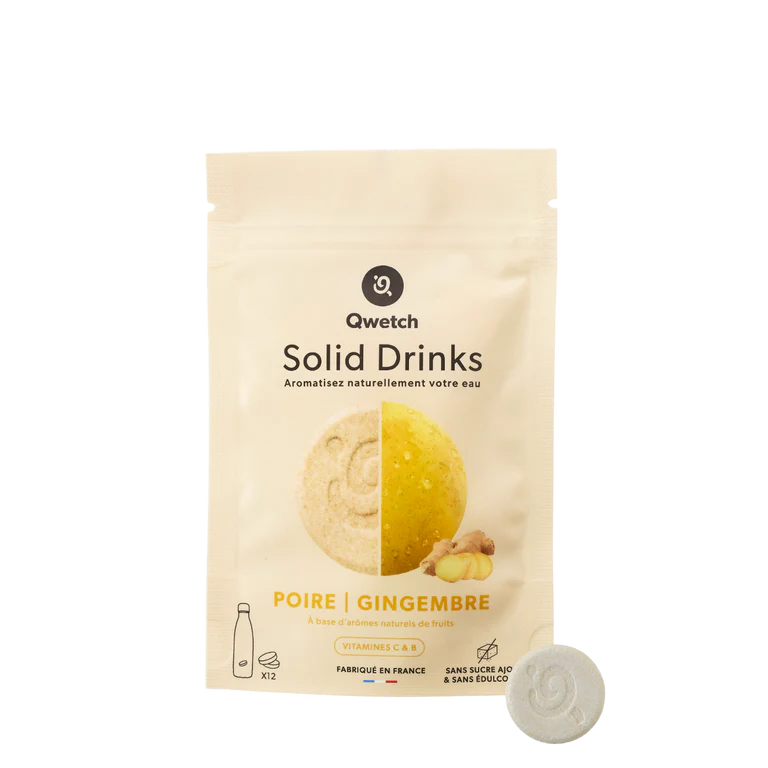 Solid drinks - poire & gingembre - vitamines c & b  - 12 pastilles