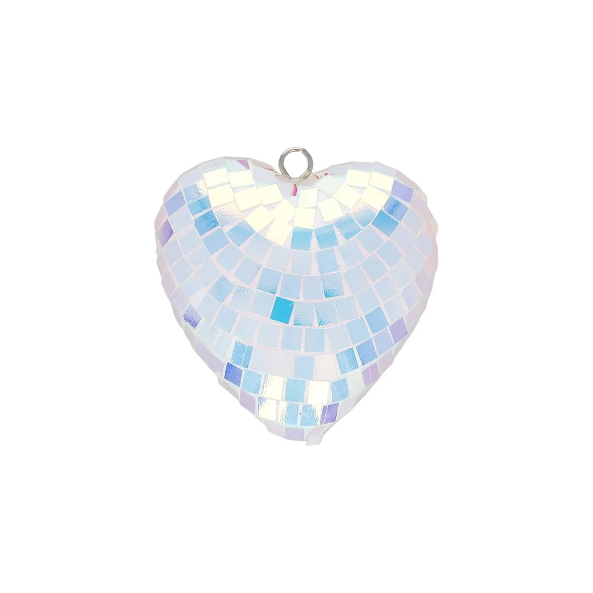 Suspension cœur à facettes disco iridescent 8cm